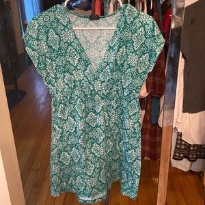 Printed low cut dress